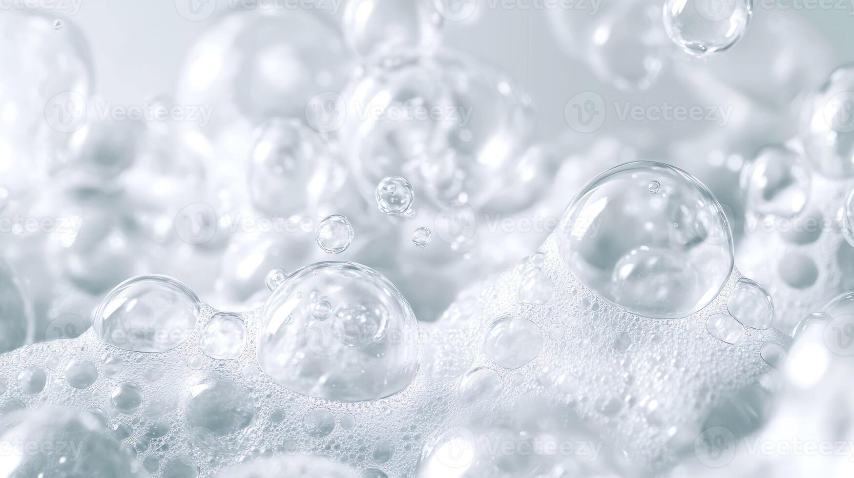 Close up of bubbles in water, conveying a sense of purity and freshness. photo