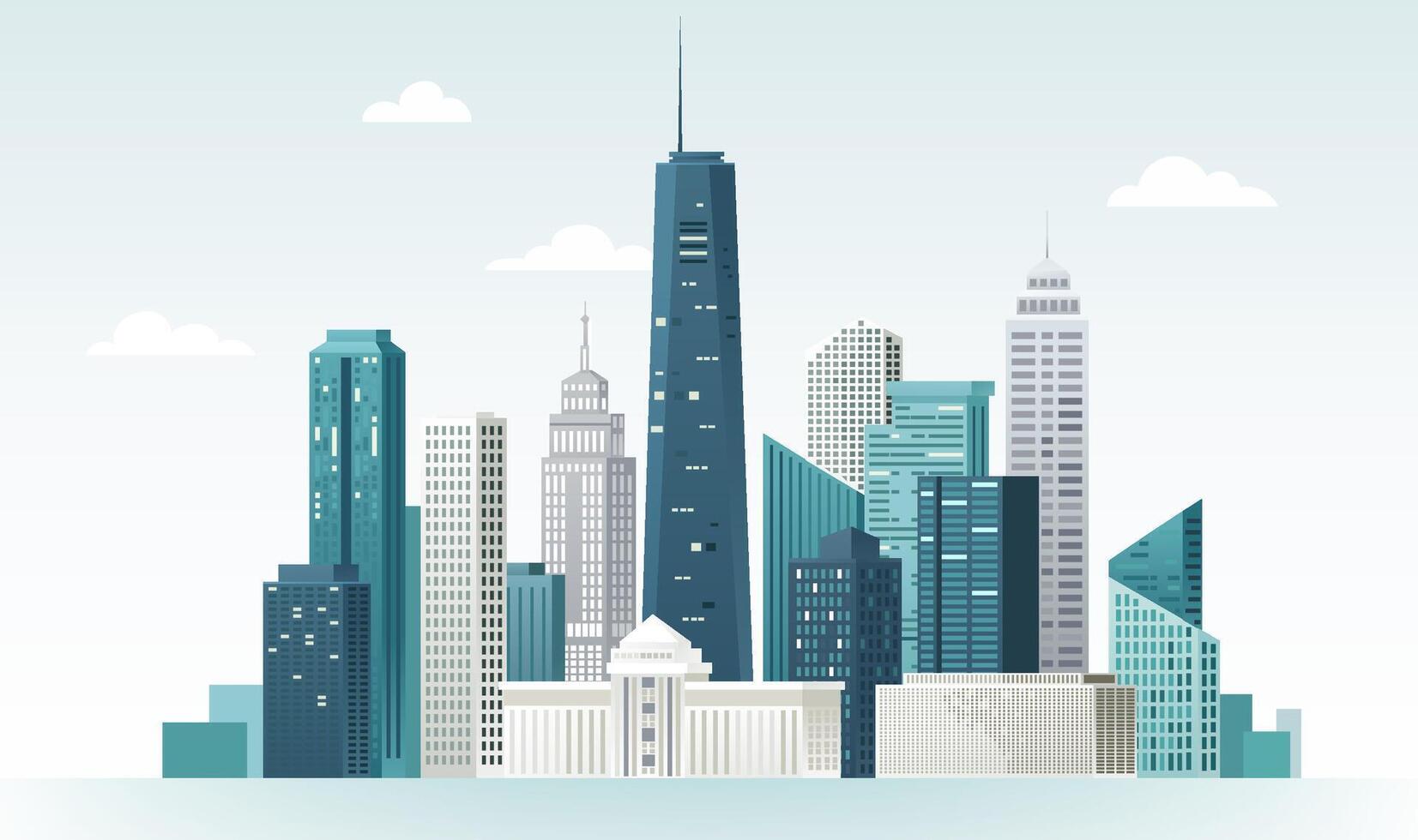 City skyline horizontal illustration city architecture landscape vector