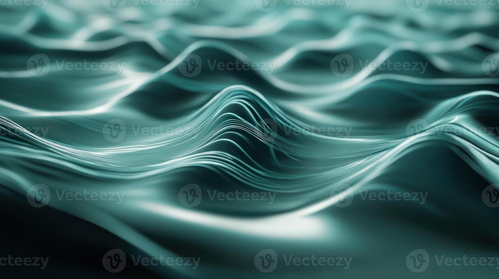 A serene, flowing abstract representation of smooth teal waves. photo