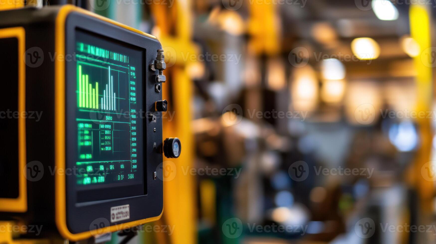 Industrial control panel displaying data with a modern design. photo