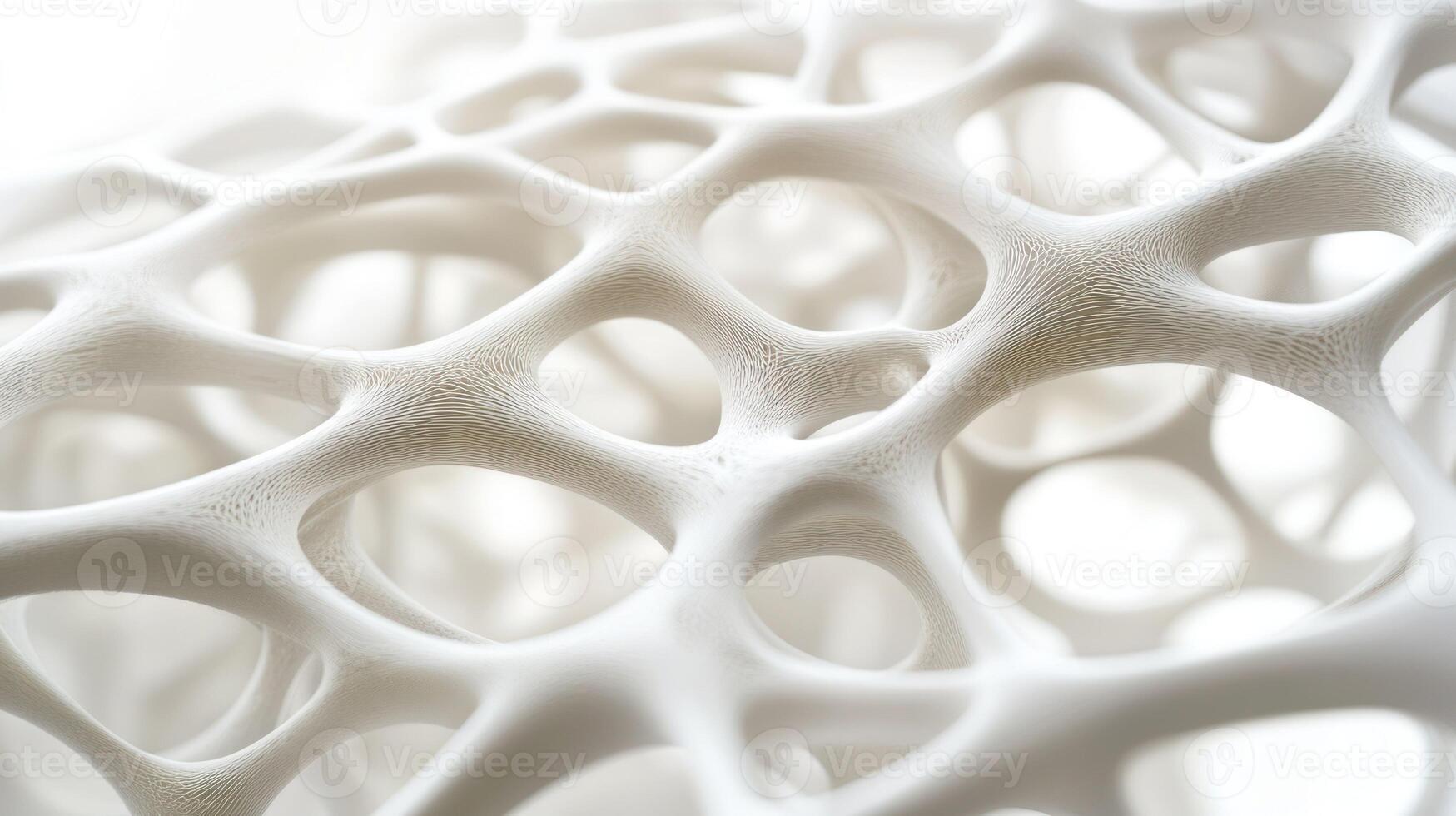 An abstract close up of a textured white structure showcasing intricate patterns. photo