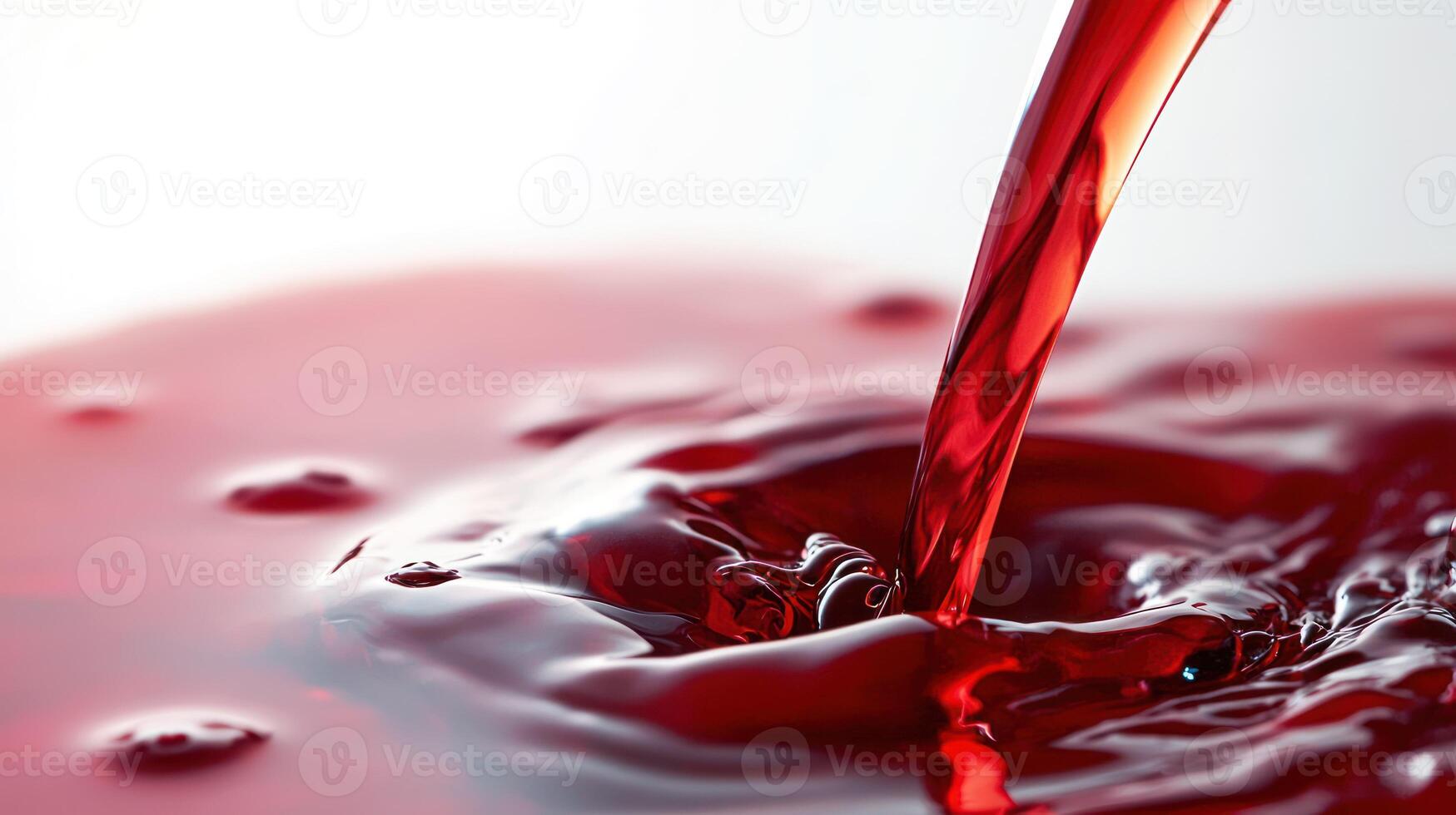 A vivid red liquid being poured, creating ripples in the smooth surface. photo
