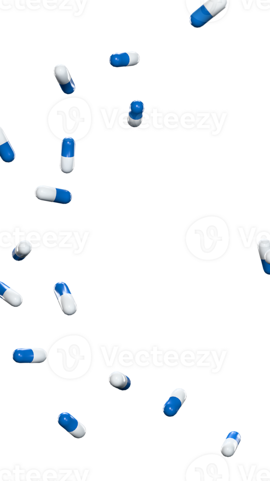 generic pill capsules medicine healthcare overlay 3D render png
