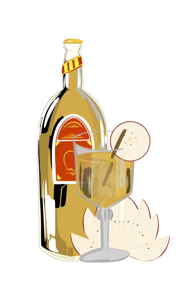 bottle of liquor illustration png