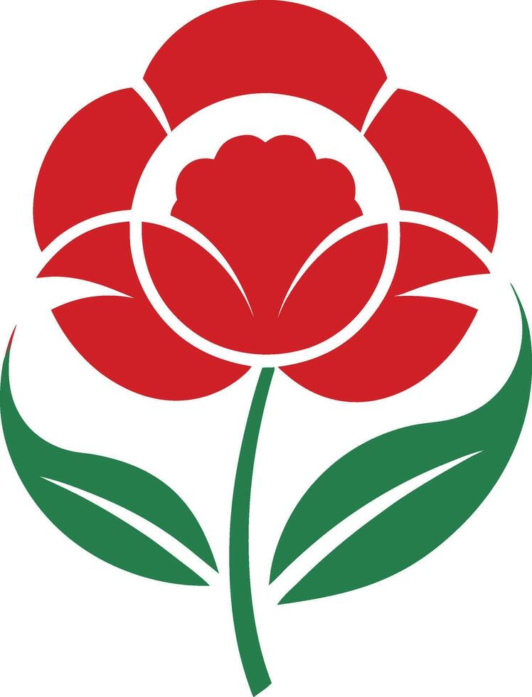 Vibrant red flower in full bloom, exuding elegance and grace, presented against a clean backdrop vector