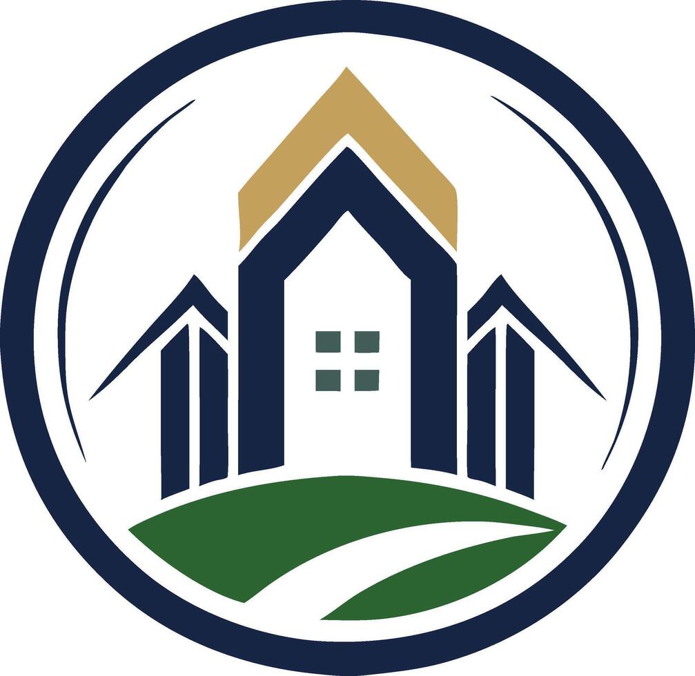 Home Emblem Modern architectural home icon vector