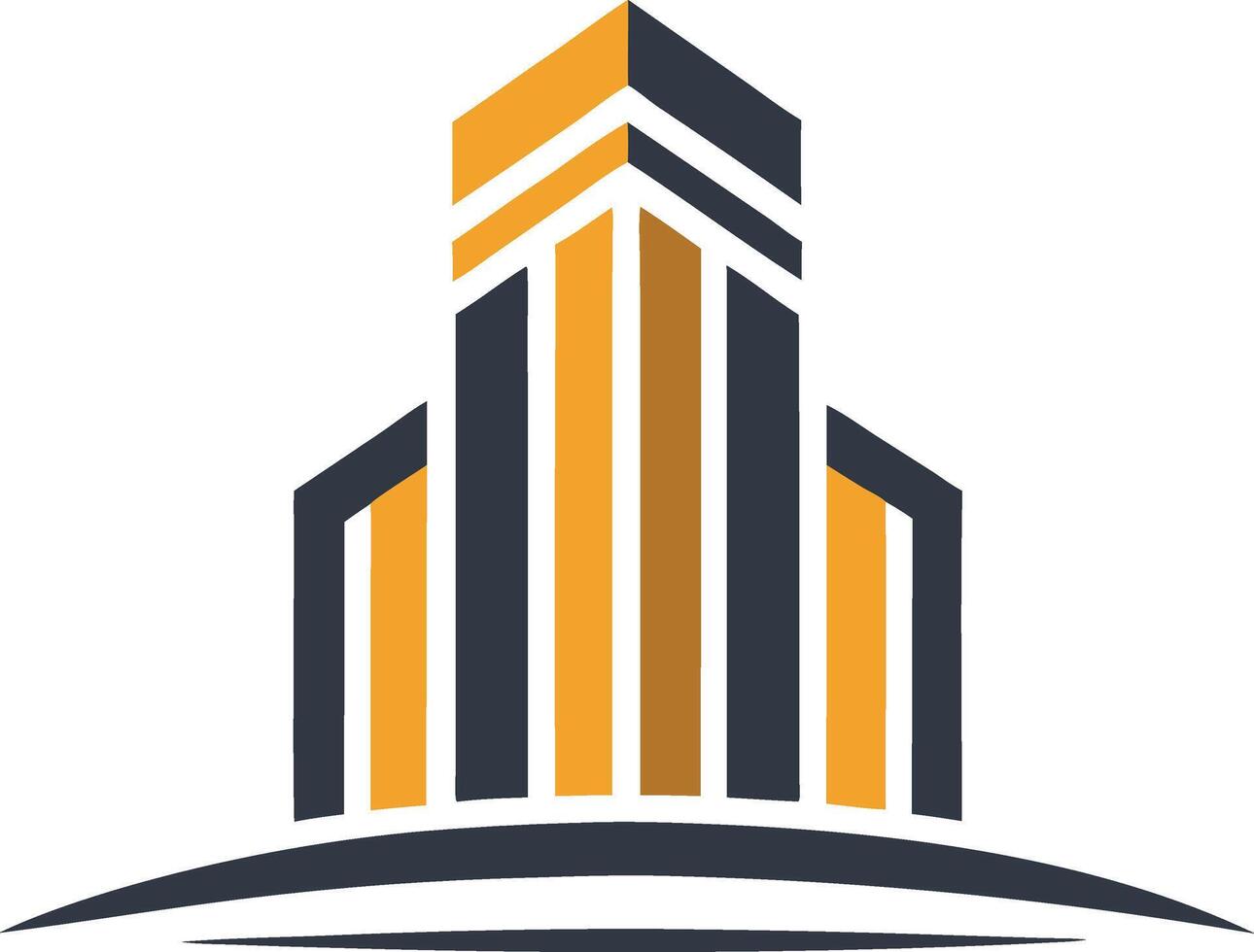 Modern Architectural Icon A sleek, minimalist illustration of a modern skyscraper, symbolizing growth and innovation vector