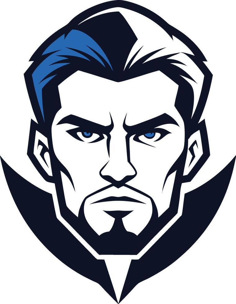 Strong man with a serious expression, designed to be a strong symbol of strength. vector