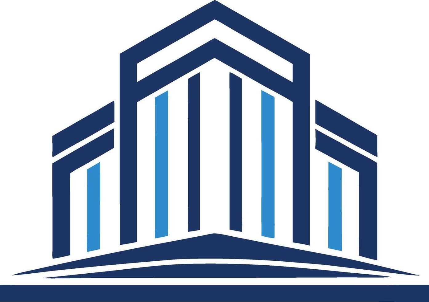 Iconic Building Emblem logo mascot design vector