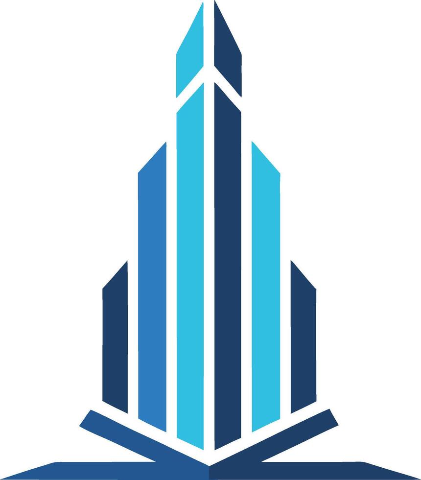 Skyscraper, boasting clean lines, a geometric design, and a bold color palette. vector