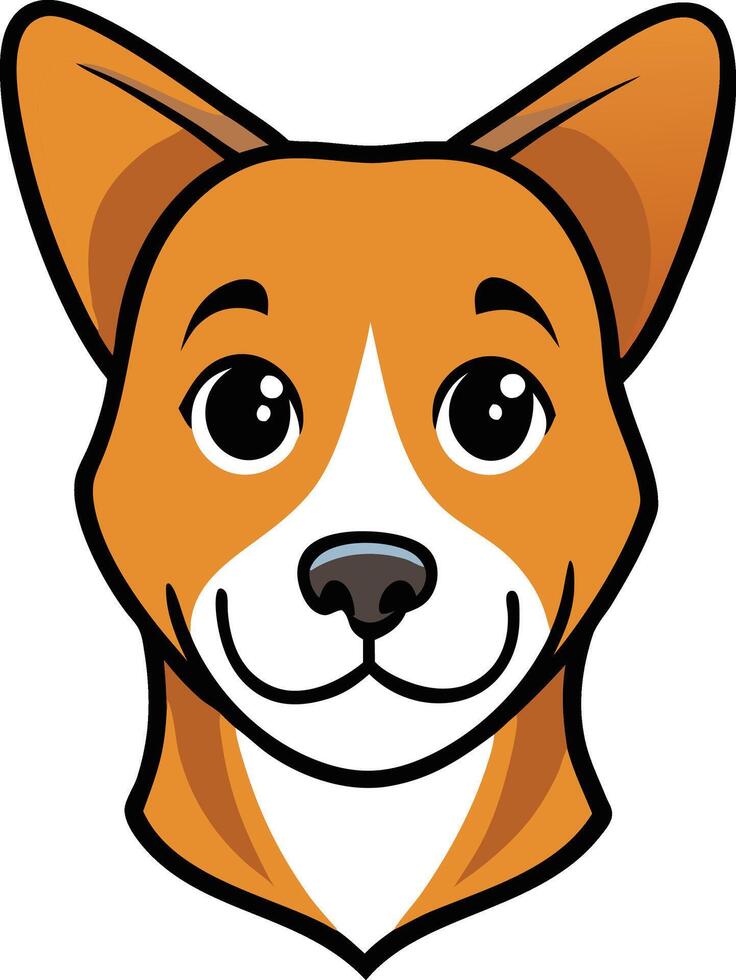 Corgi's smiling face logo mascot design vector