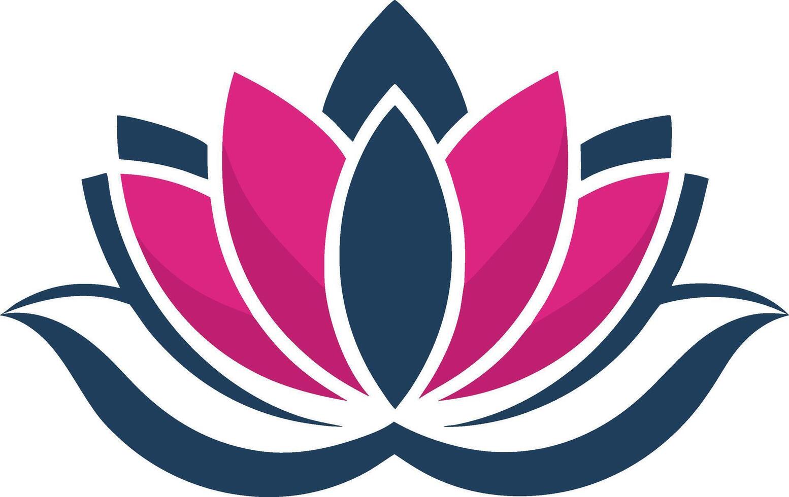 Lotus flower showcases an intricate and stylish design in a balanced composition vector