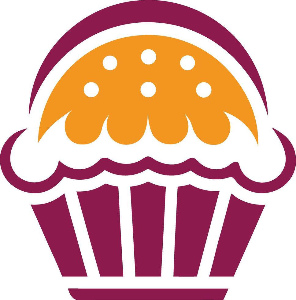 Cupcake logo, with bright colors and smooth lines, perfectly capturing the essence of sweetness and delight vector