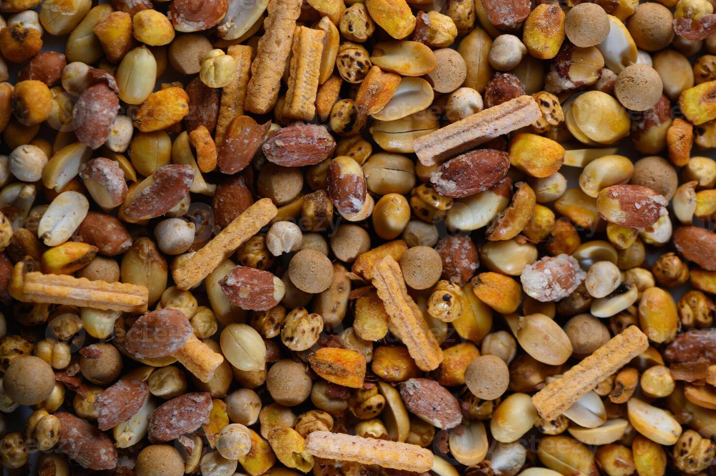 Nature's bounty in a colorful assortment of seeds and nuts, perfect for a bird feeder or wildlife garden photo