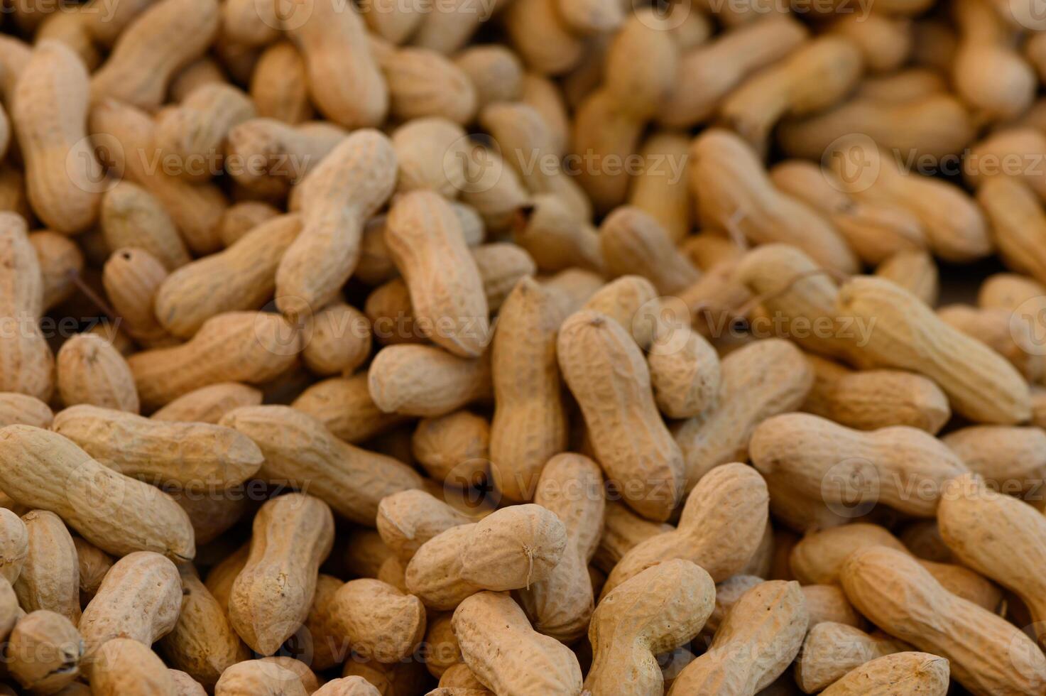 Freshly harvested peanuts in a rustic market, showcasing their earthy appeal and natural texture photo