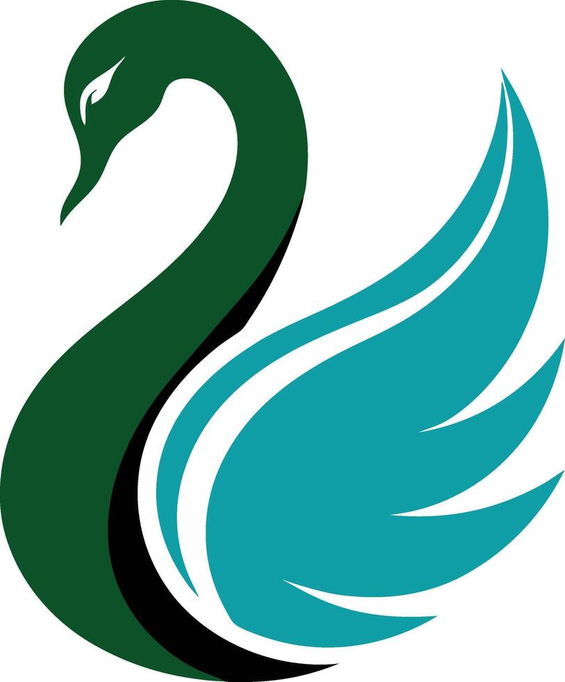 Graceful swan logo mascot design vector
