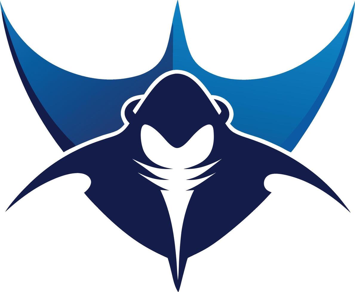 Elegant Stingray in Blue logo mascot design vector