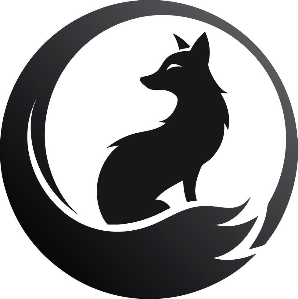 Sleek Silhouette of a Fox vector