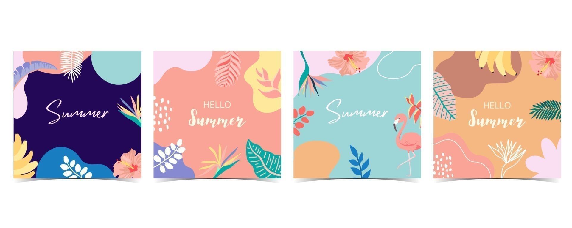 leaf and flower summer background vector