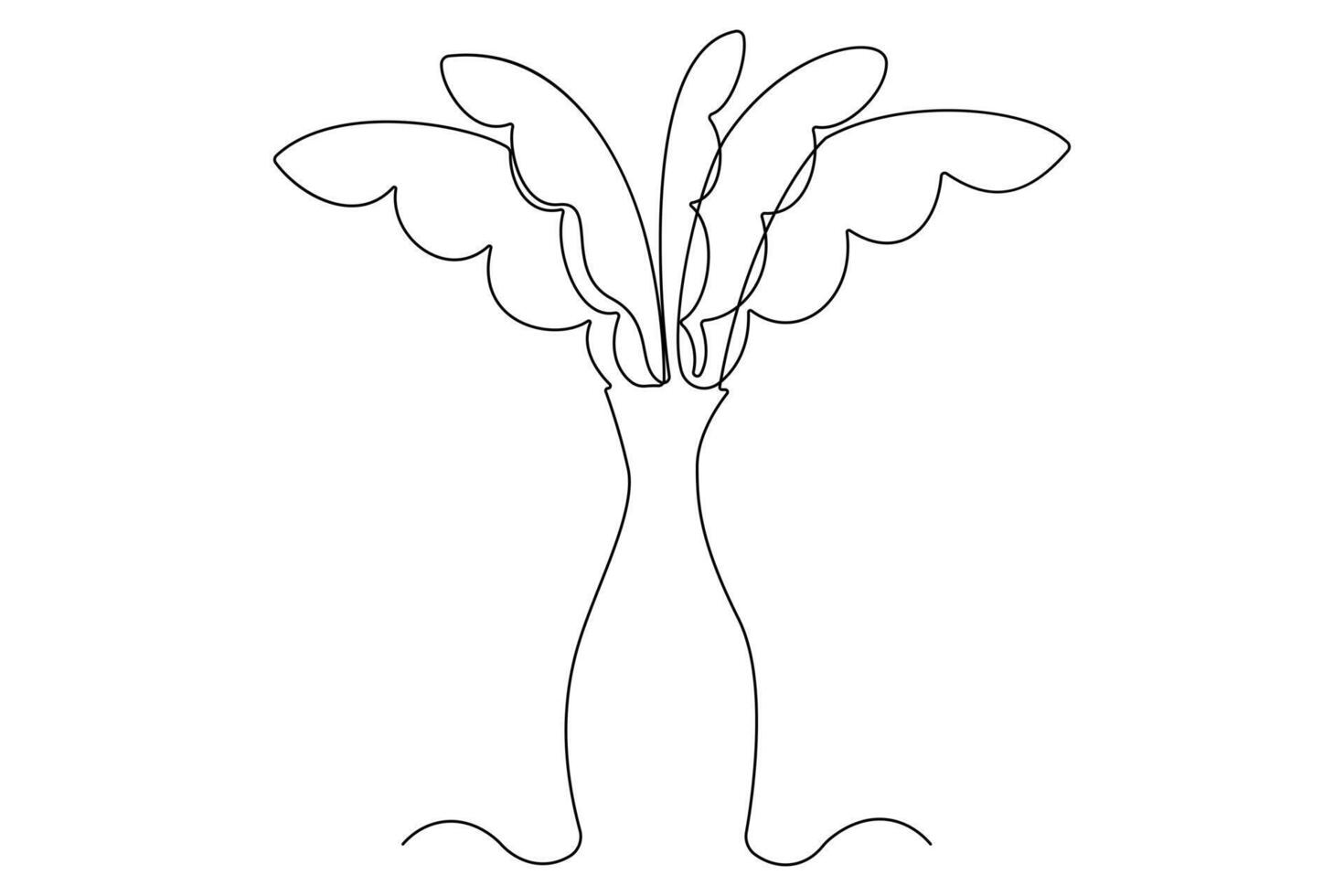 Continues One line drawing a of elegant plants in a vase illustrator vector