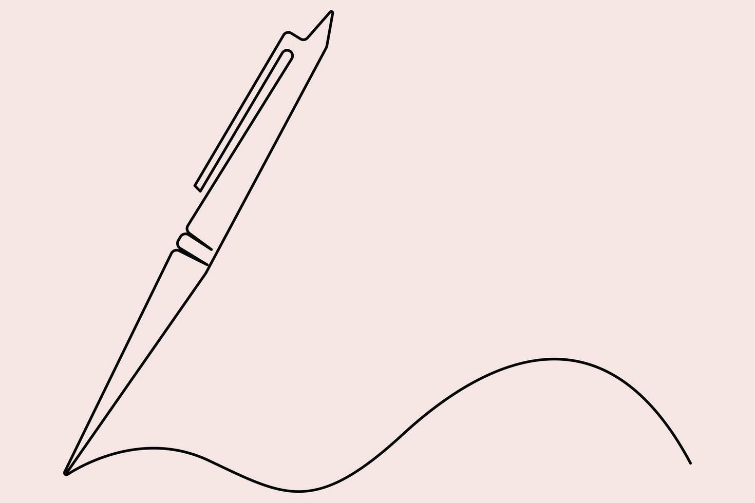 Handcrafted continuous pen sketch art vector