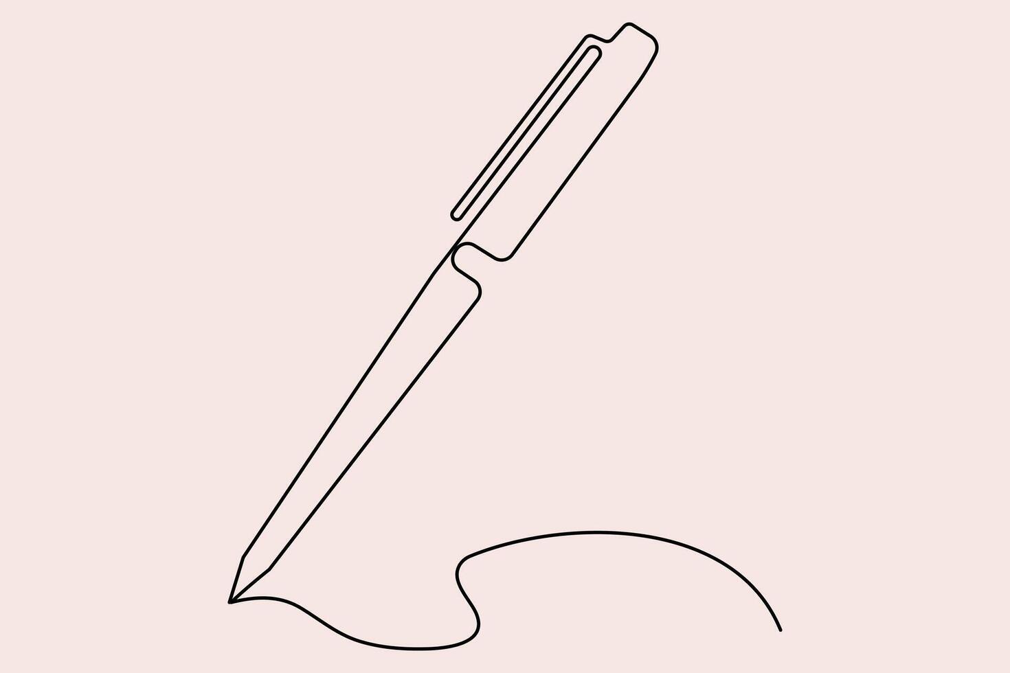 Fluent continuous pen one line sketch vector