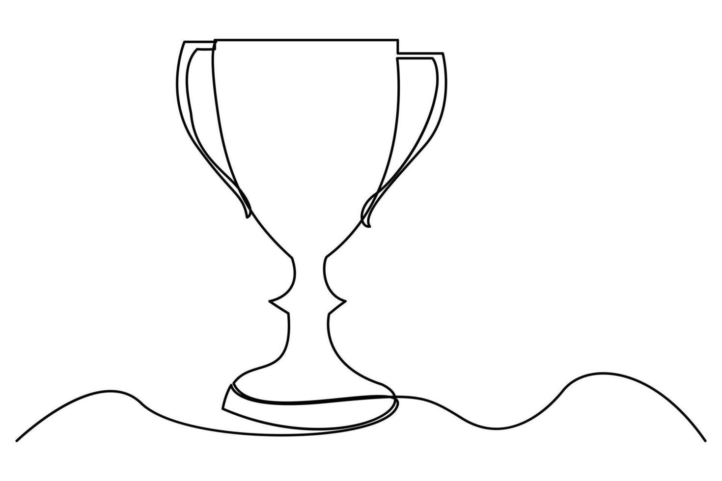 Continuous single-stroke drawing of a trophy sleek and stylish outline sketch vector