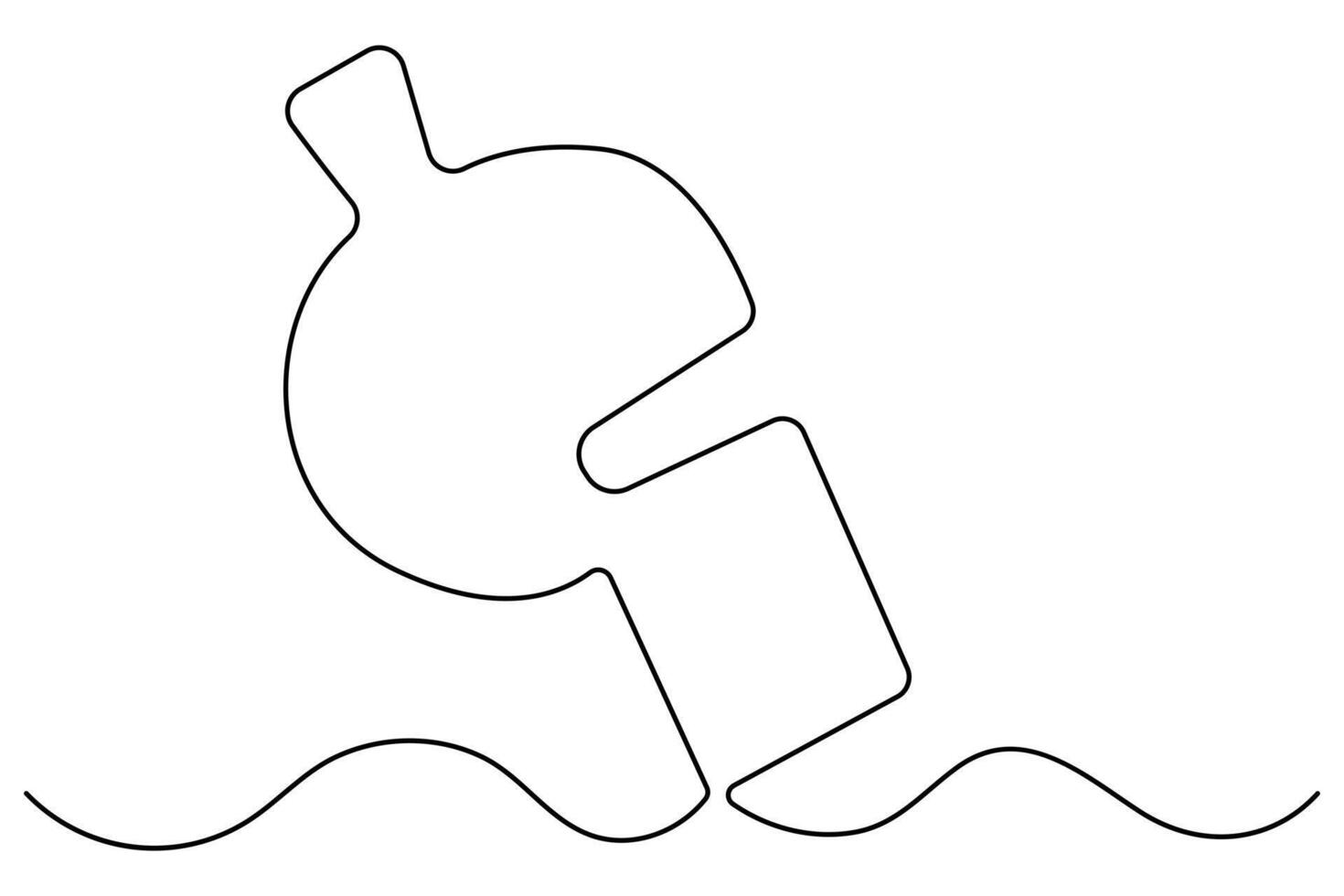 Simple and sleek whistle outline in line art vector
