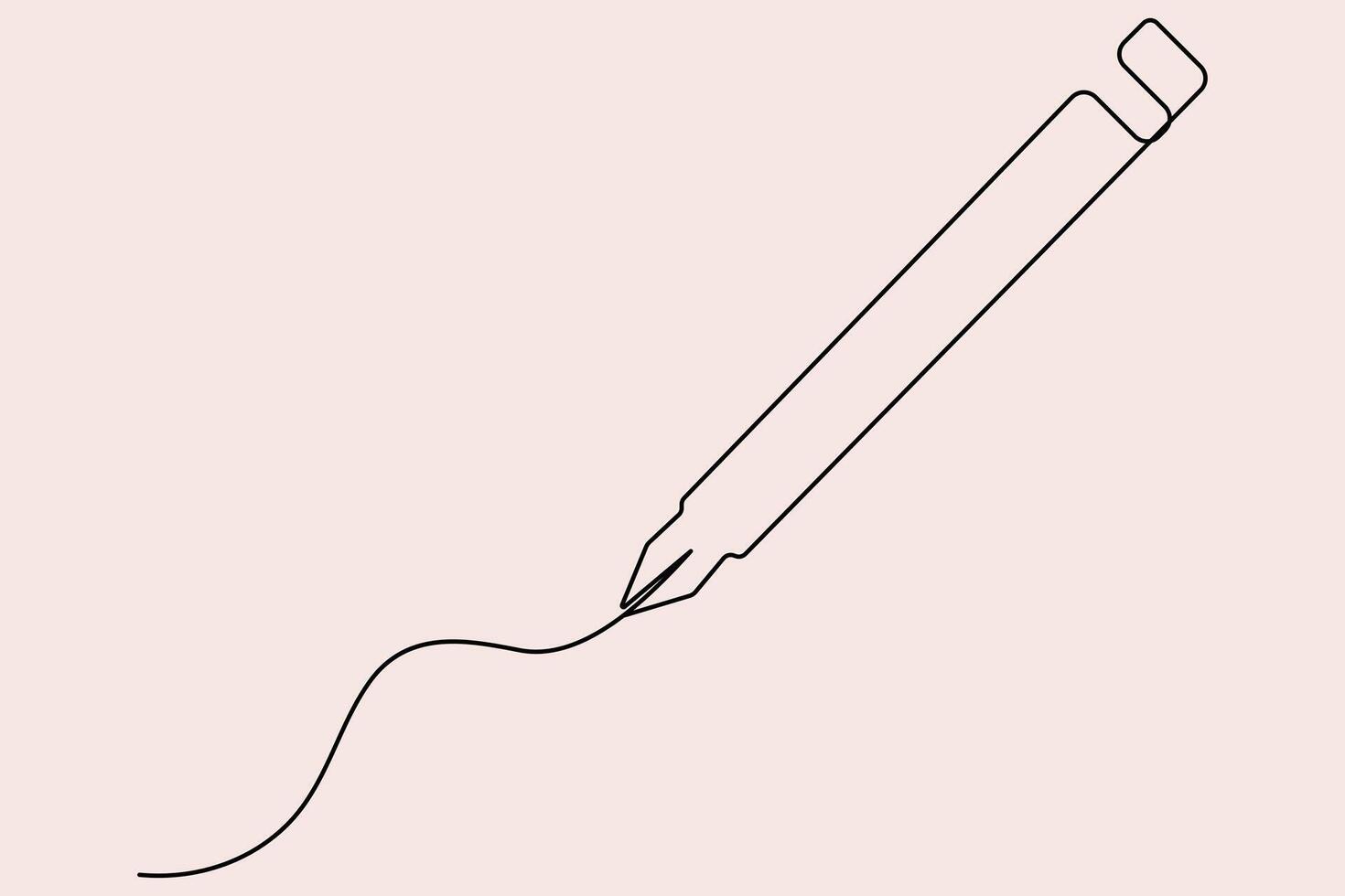 Single stroke continuous pen illustration vector