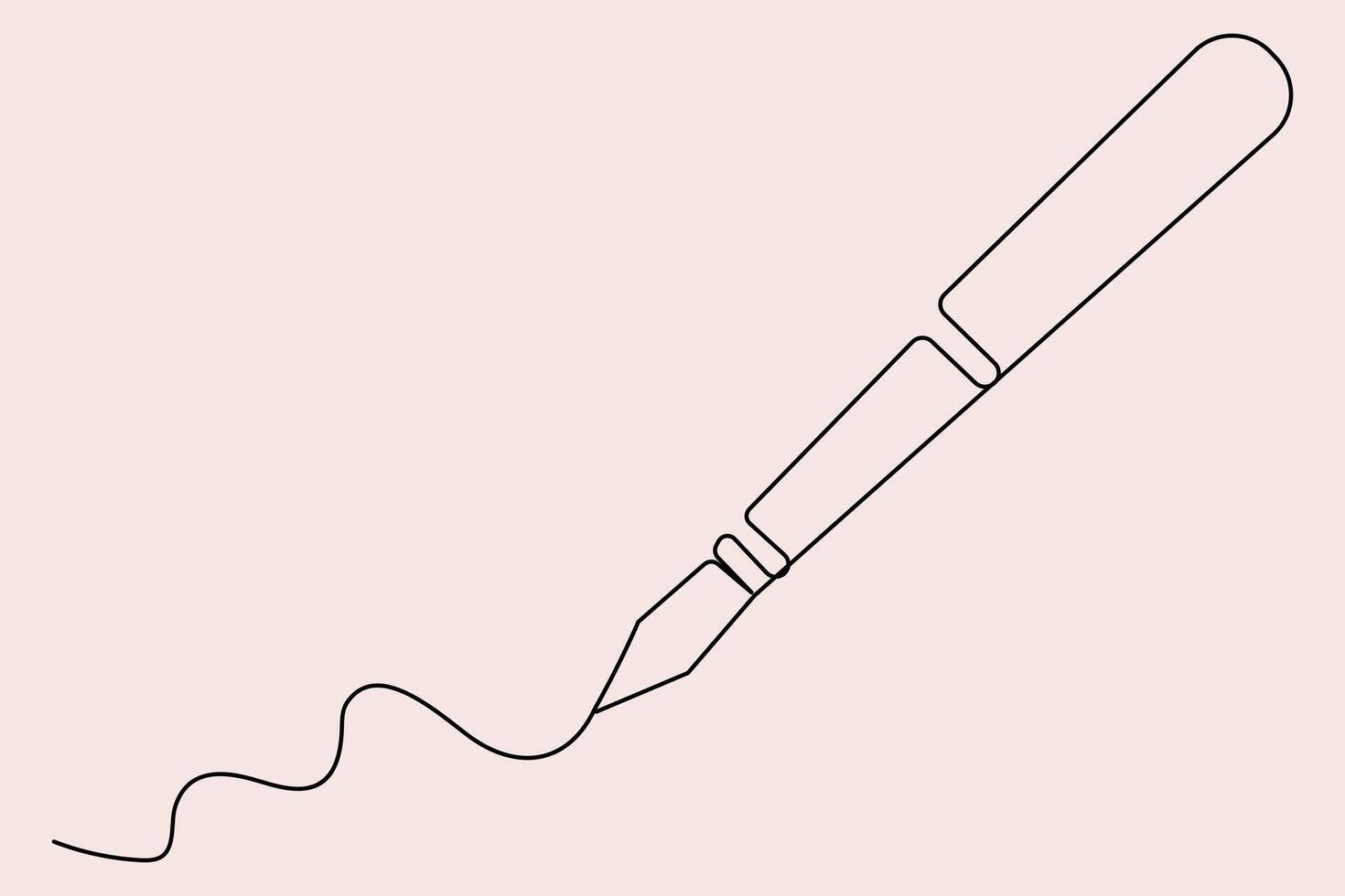 Elegant flowing pen one line illustration vector