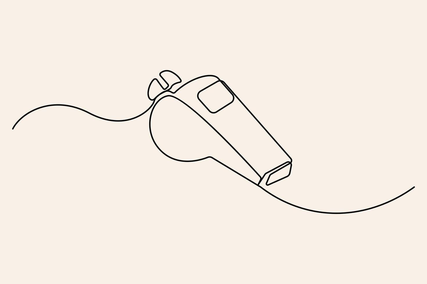 Stylized one-line whistle outline drawing vector