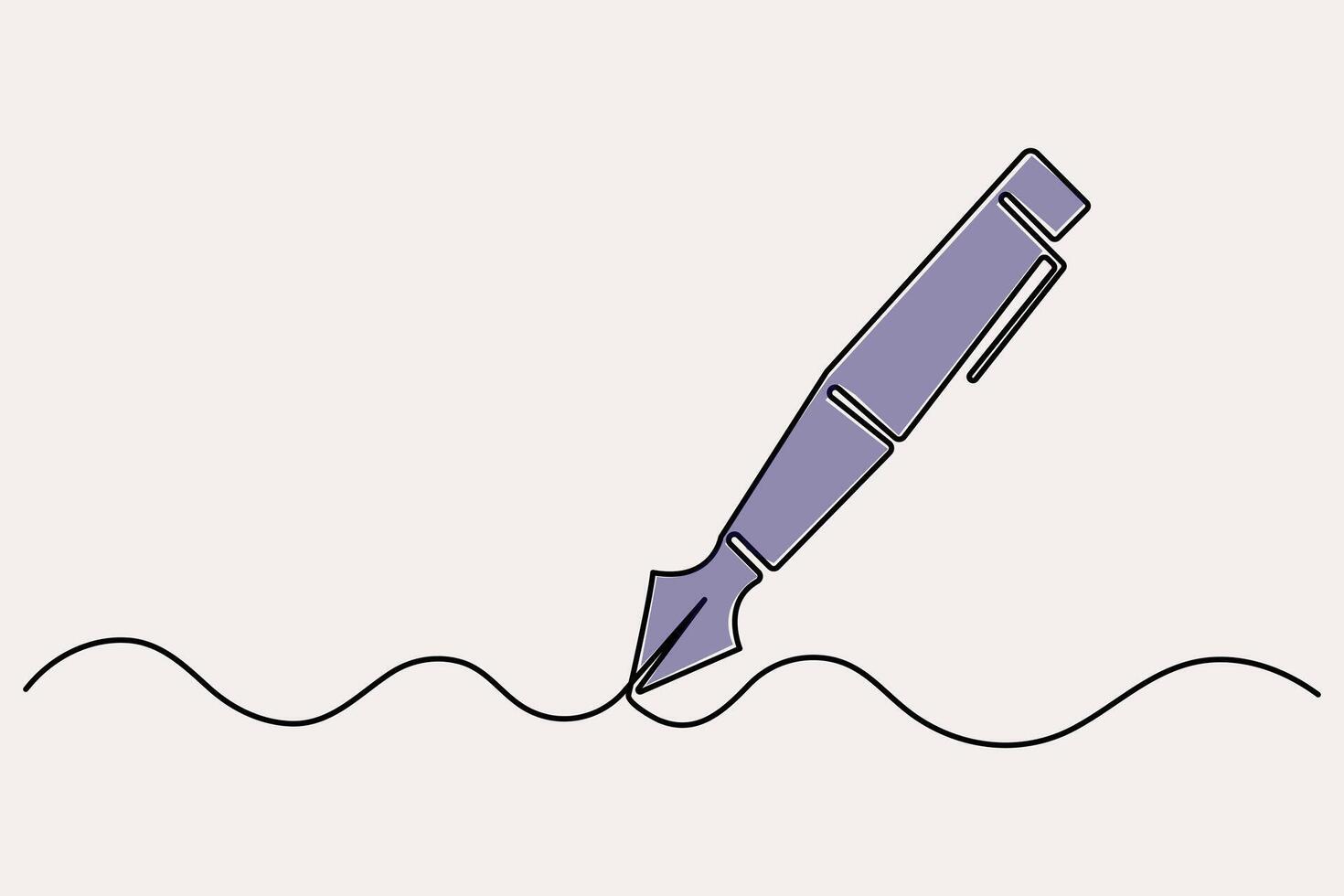 Minimal continuous pen one line art vector