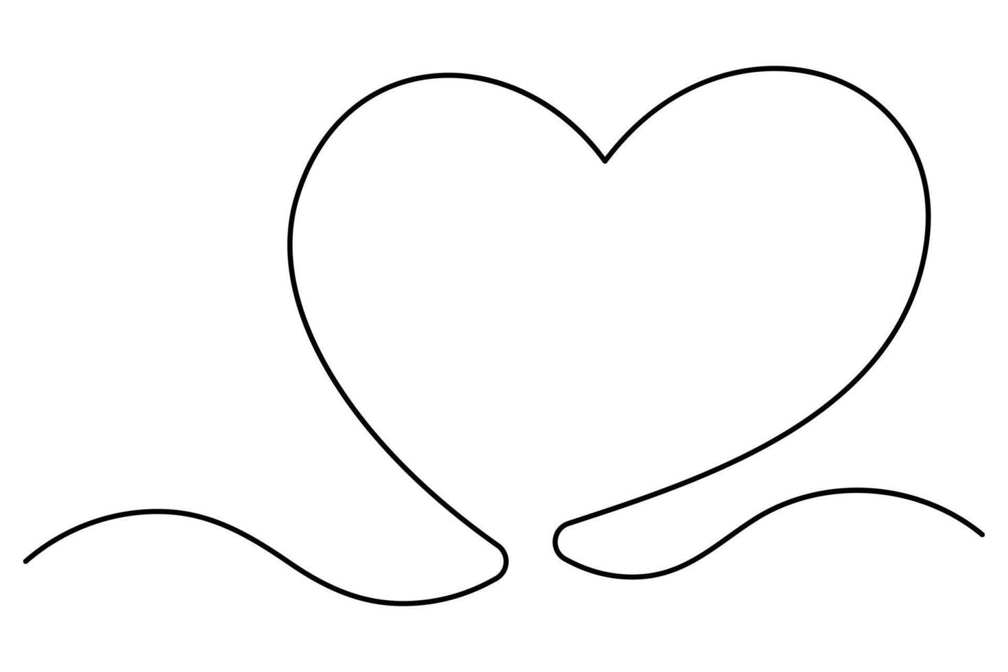 Minimal continuous stroke heart illustration for logos and decor vector