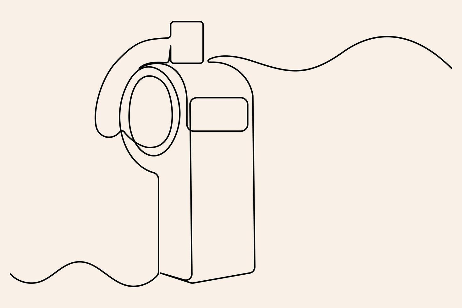 Minimalist one-line whistle outline illustration vector