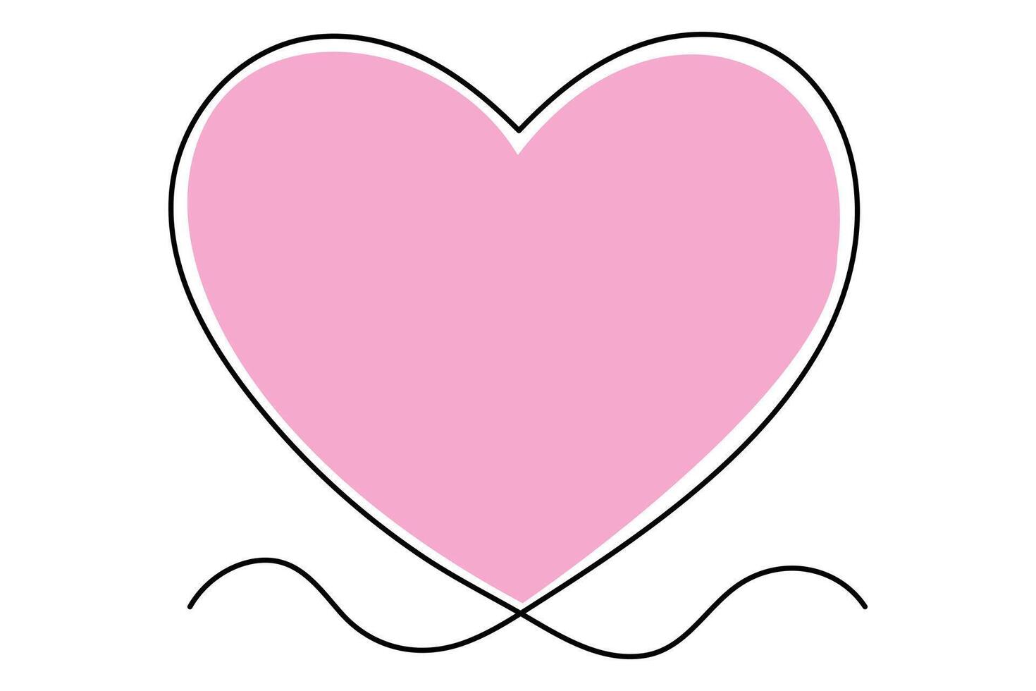 Trendy continuous line heart symbol for branding and design vector