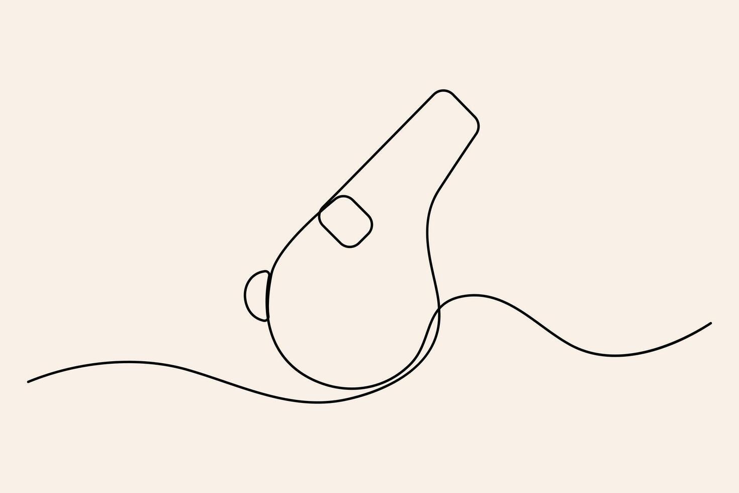 Modern minimalist whistle line drawing vector