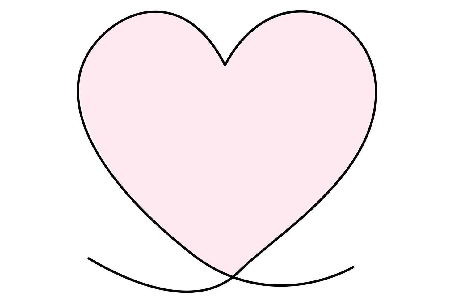Classic one stroke heart outline drawing for elegant compositions vector