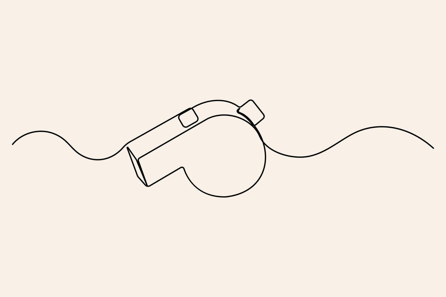 Continuous one-line hand drawing of a whistle outline vector