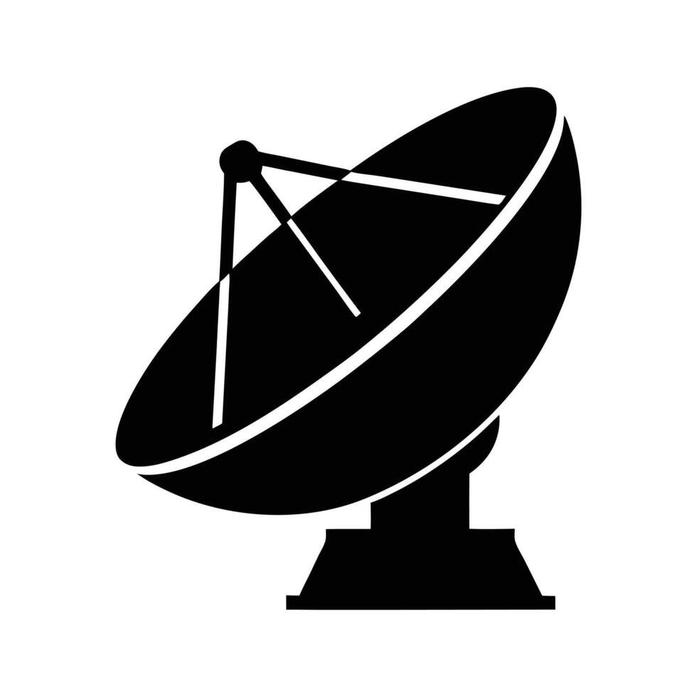 Satellite Dishes Bridging Communication and Broadcasting Worldwide vector