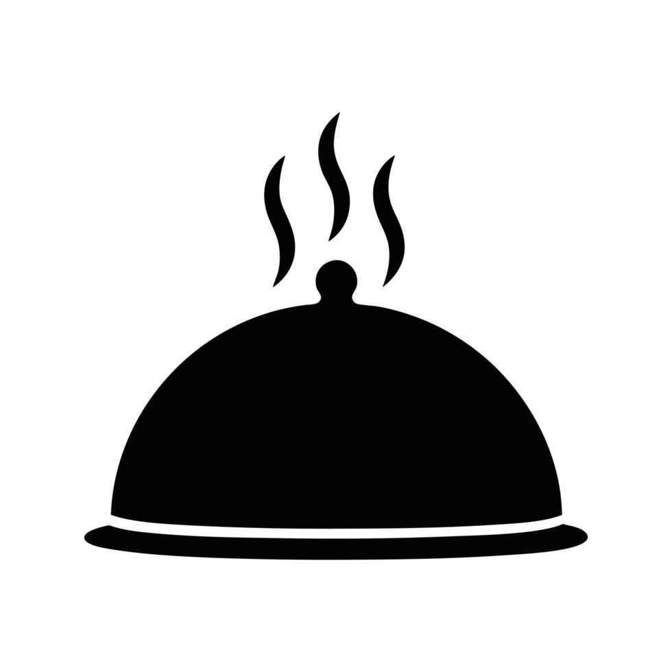 Steamy Dish Cover Icon Warm Meal Symbol vector