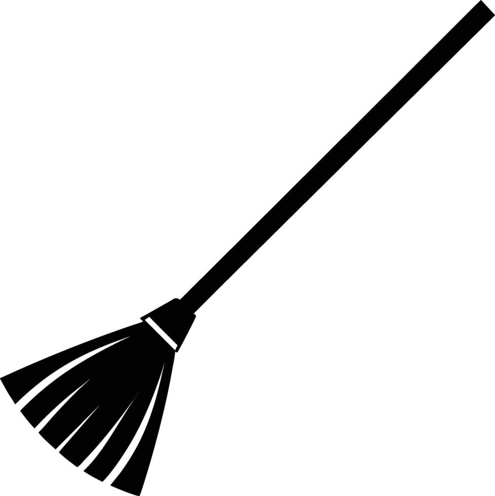 Broom Silhouette - Simple Cleaning Tool Icon vector