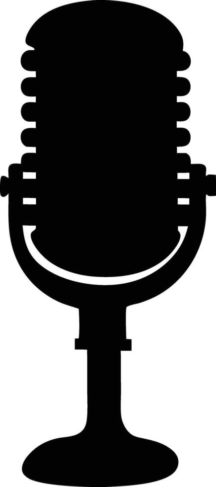 Vintage Microphone Silhouette vector