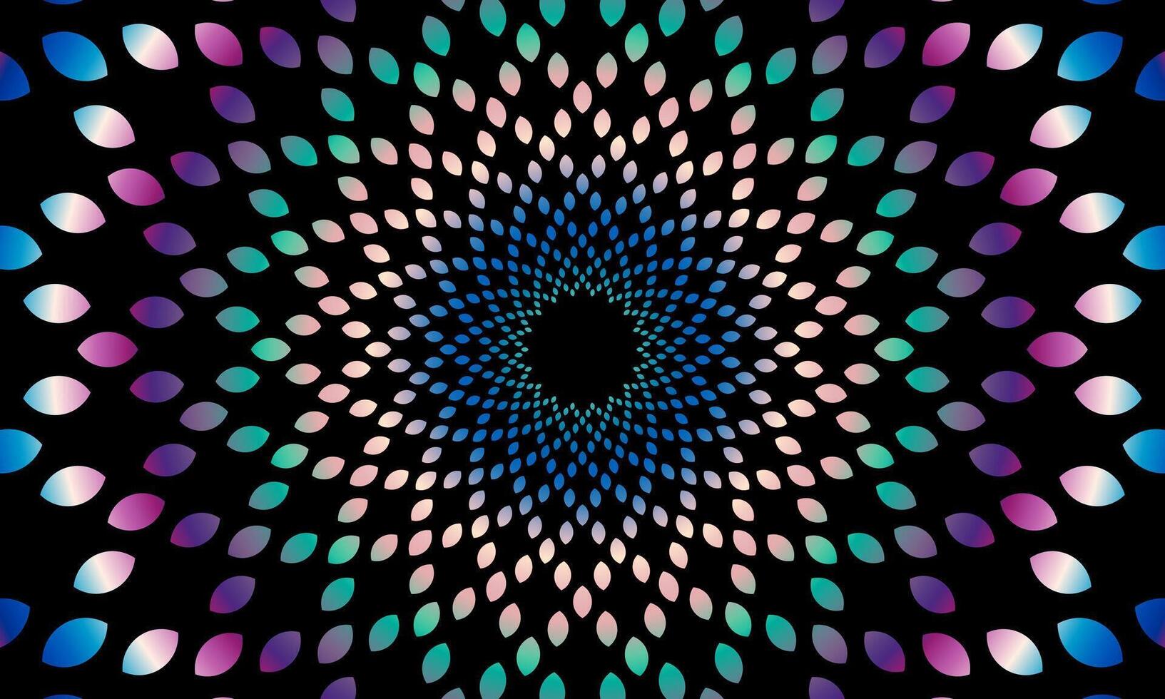 Abstract spiral Shape spinning vortex style flower background. Colorful leaves pattern. mandala decorative pattern. vector