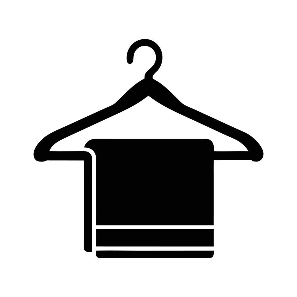 Clothes Hanger with Towel Silhouette vector