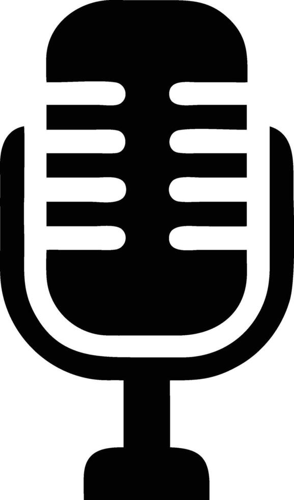 Vintage Microphone Silhouette Music and Broadcasting vector