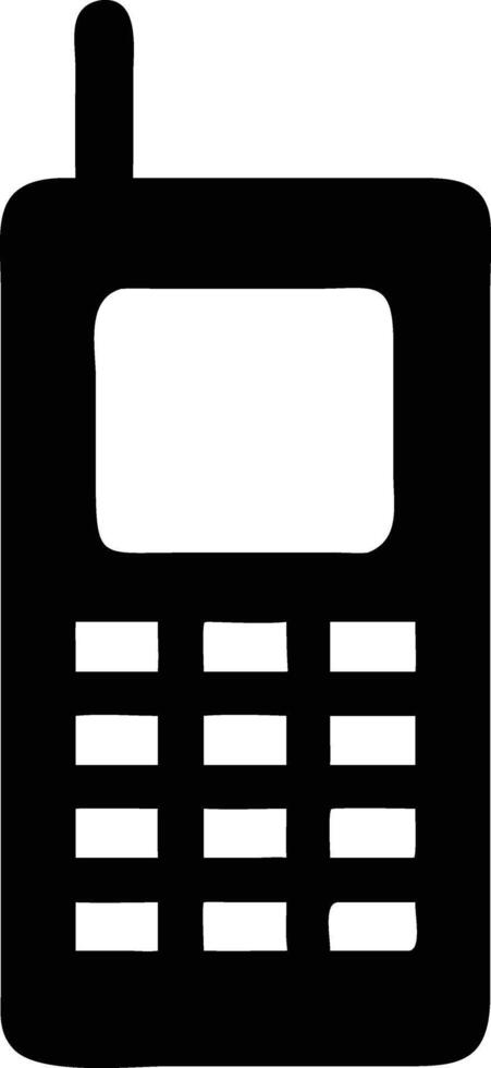 Vintage Mobile Phone Silhouette vector