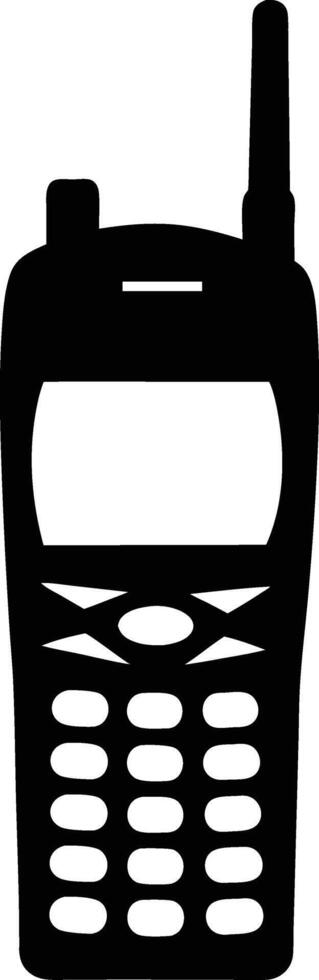 Retro Mobile Phone Silhouette A Nostalgic Icon of Early Communication Tech vector