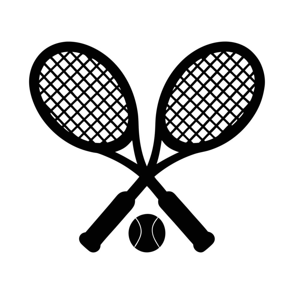 Crossed Tennis Rackets and Ball vector