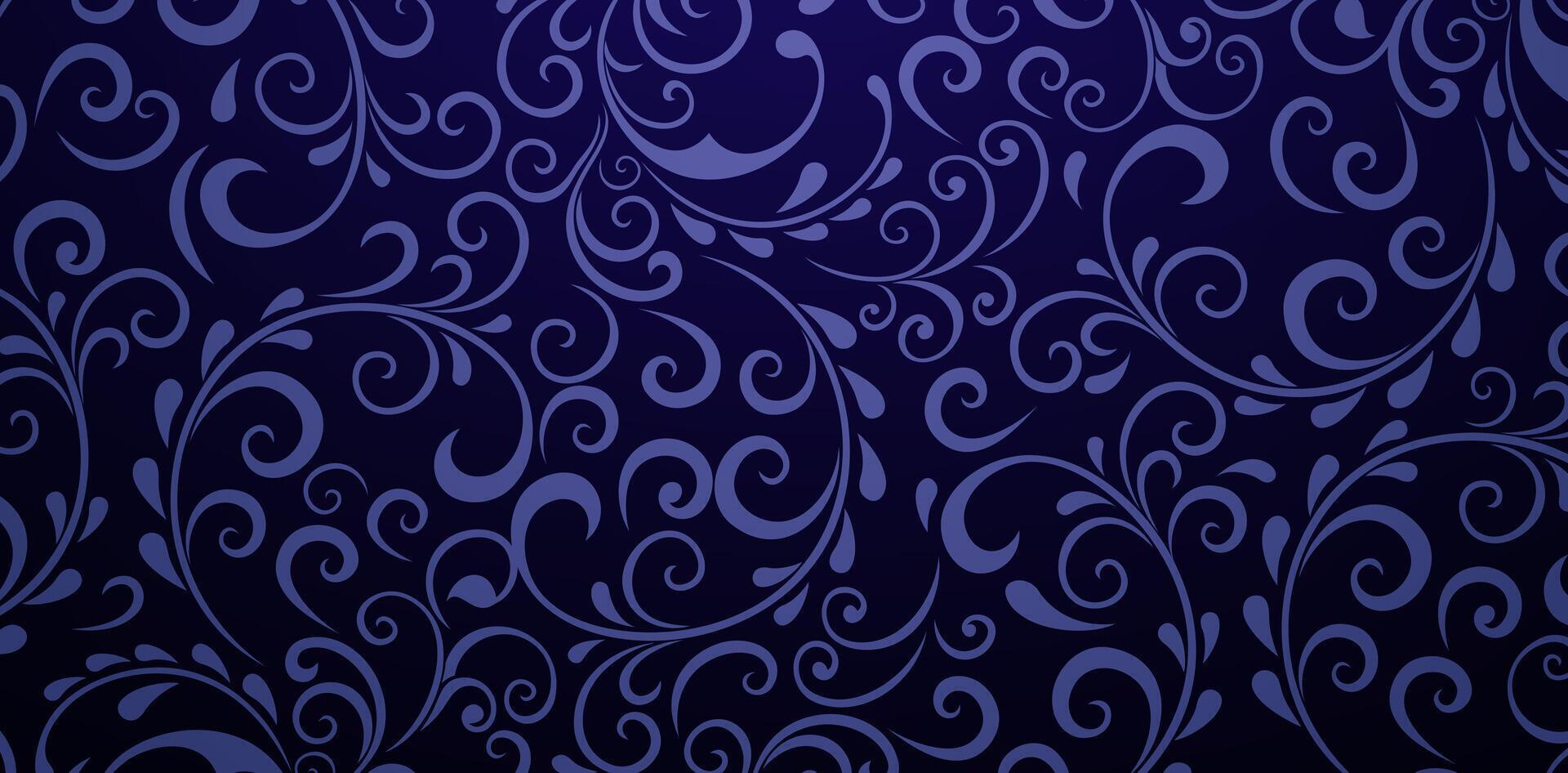 dark blue pattern with floral swirls in the style of baroque backgrounds for wallpaper the bedroom, patterned fills, webs pages, surface textures, books covers, fabric printing textile, tiles vector