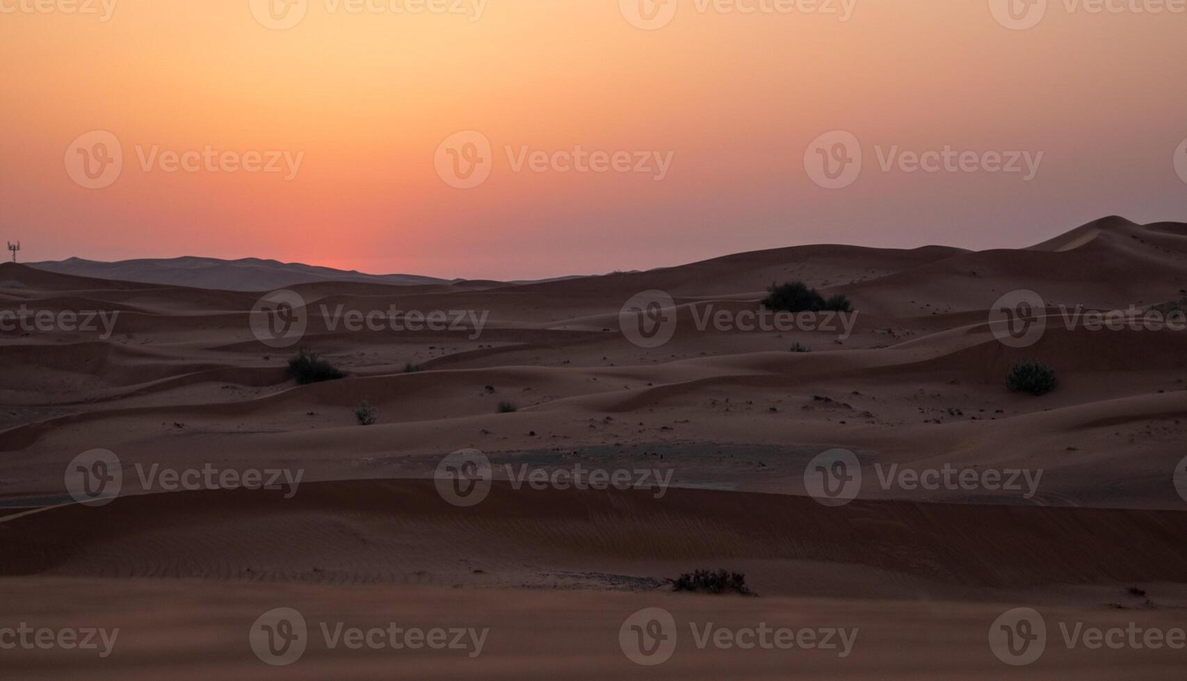 The sun sets over the desert in the sahara photo